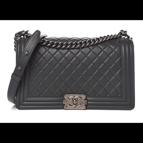 CHANEL Handbags - Lambskin quilted new medium Chanel boy dark gray